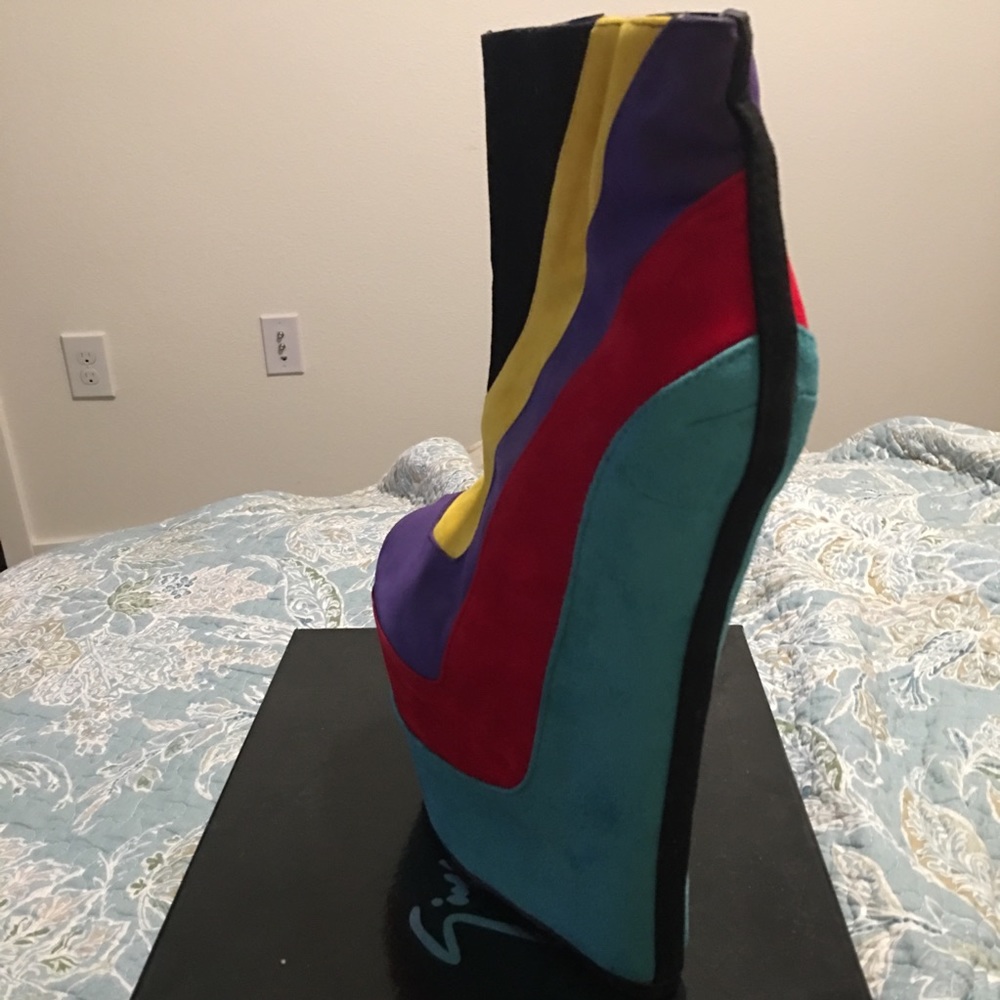 🆕 🍭 Artsy Multi Color Wedge Open Toe Platform 🆕 - Picture 3 of 4